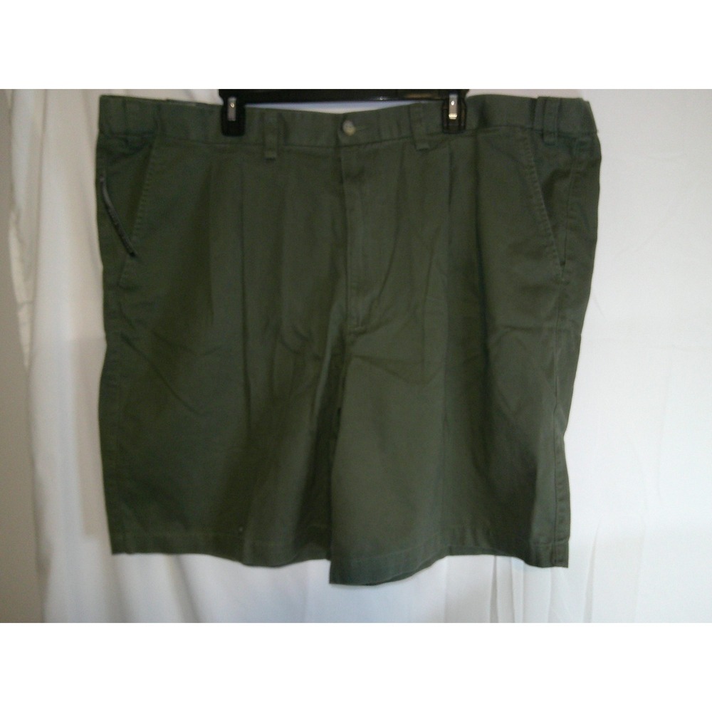 St John's Bay Classic Shorts Olive Green Pleated Cotton Blend Size 48 $42 NWT